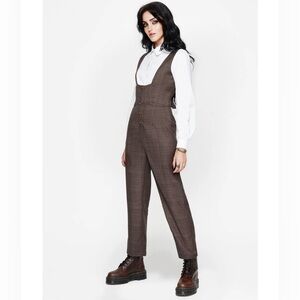 NWT Disturbia Lamya Check Tailored Straight Leg Suspender Trouser size 2